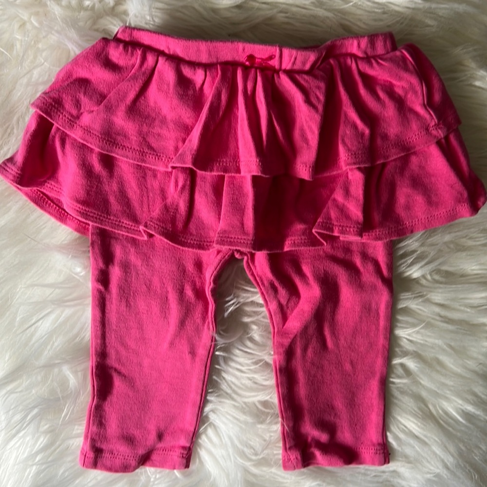 Small Wonders Pink Leggings with Ruffle Skirt Detail Size 6-9m
